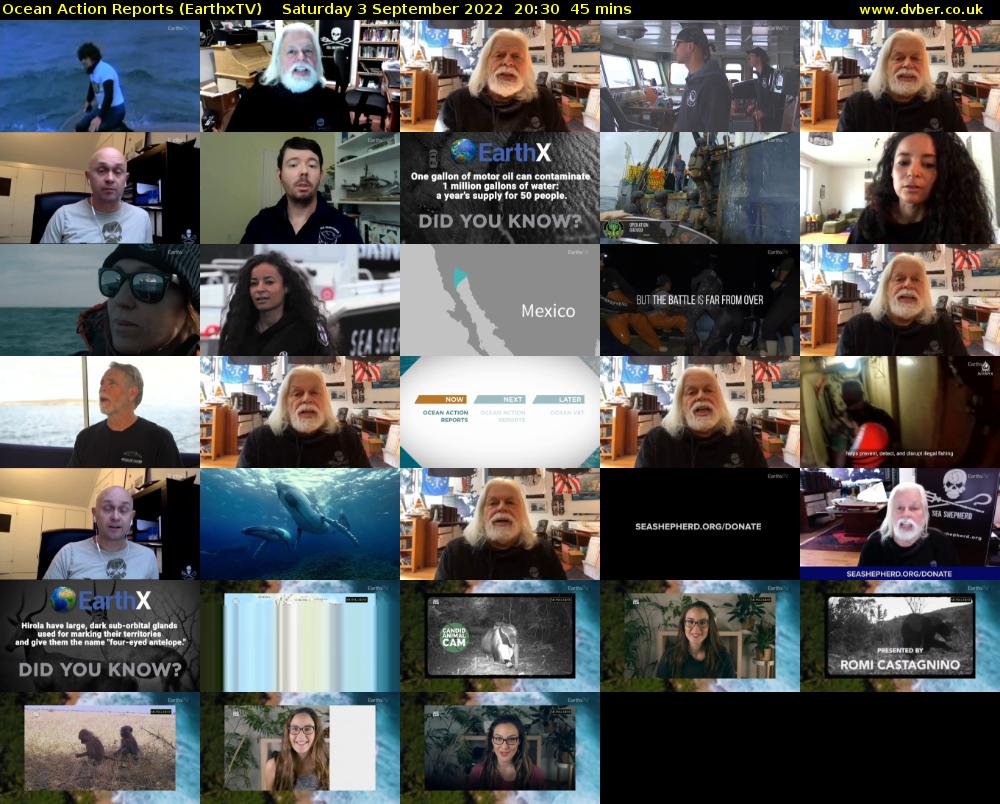 Ocean Action Reports (EarthxTV) Saturday 3 September 2022 20:30 - 21:15
