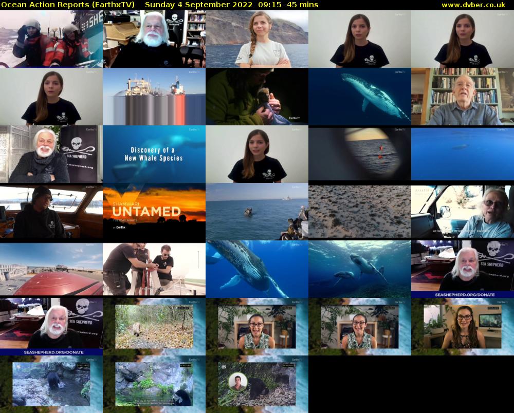Ocean Action Reports (EarthxTV) Sunday 4 September 2022 09:15 - 10:00