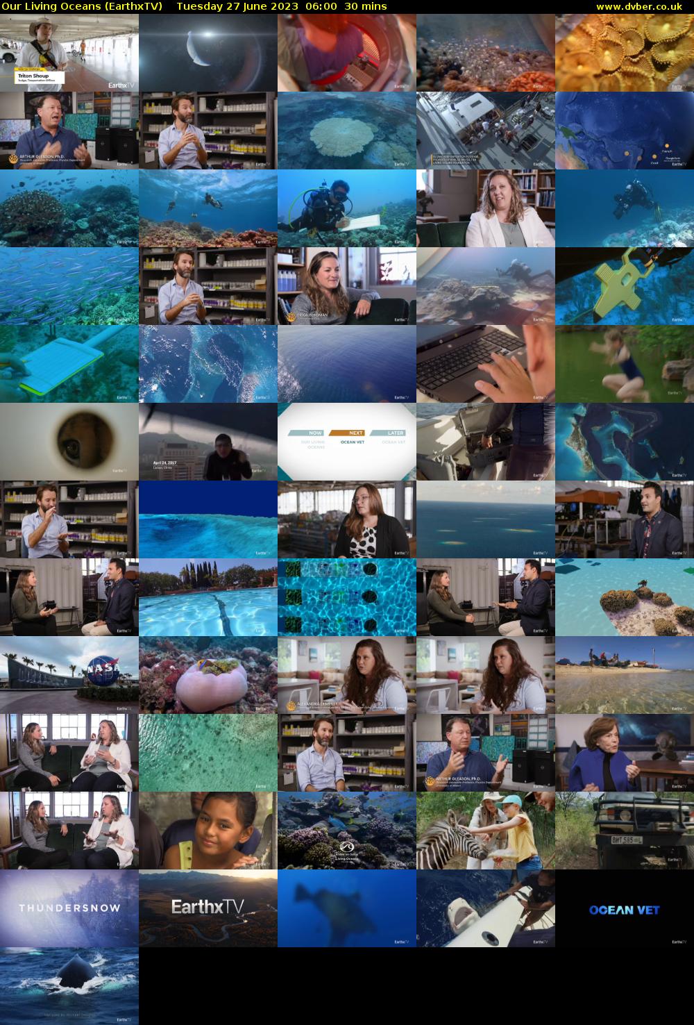 Our Living Oceans (EarthxTV) Tuesday 27 June 2023 06:00 - 06:30