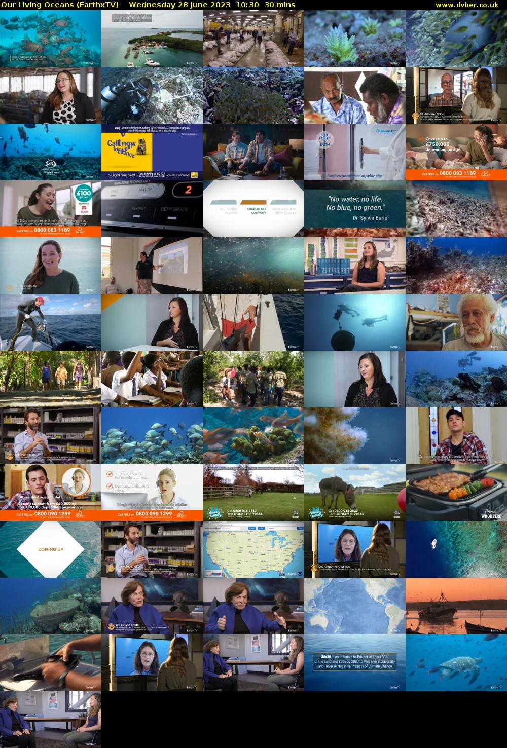 Our Living Oceans (EarthxTV) Wednesday 28 June 2023 10:30 - 11:00