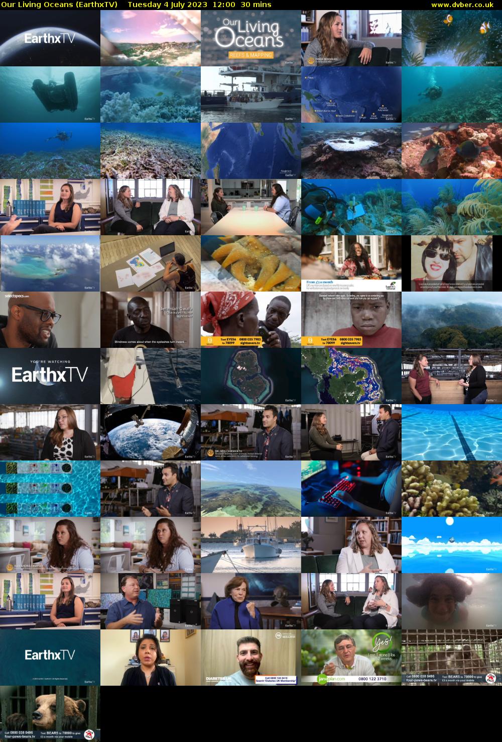 Our Living Oceans (EarthxTV) Tuesday 4 July 2023 12:00 - 12:30
