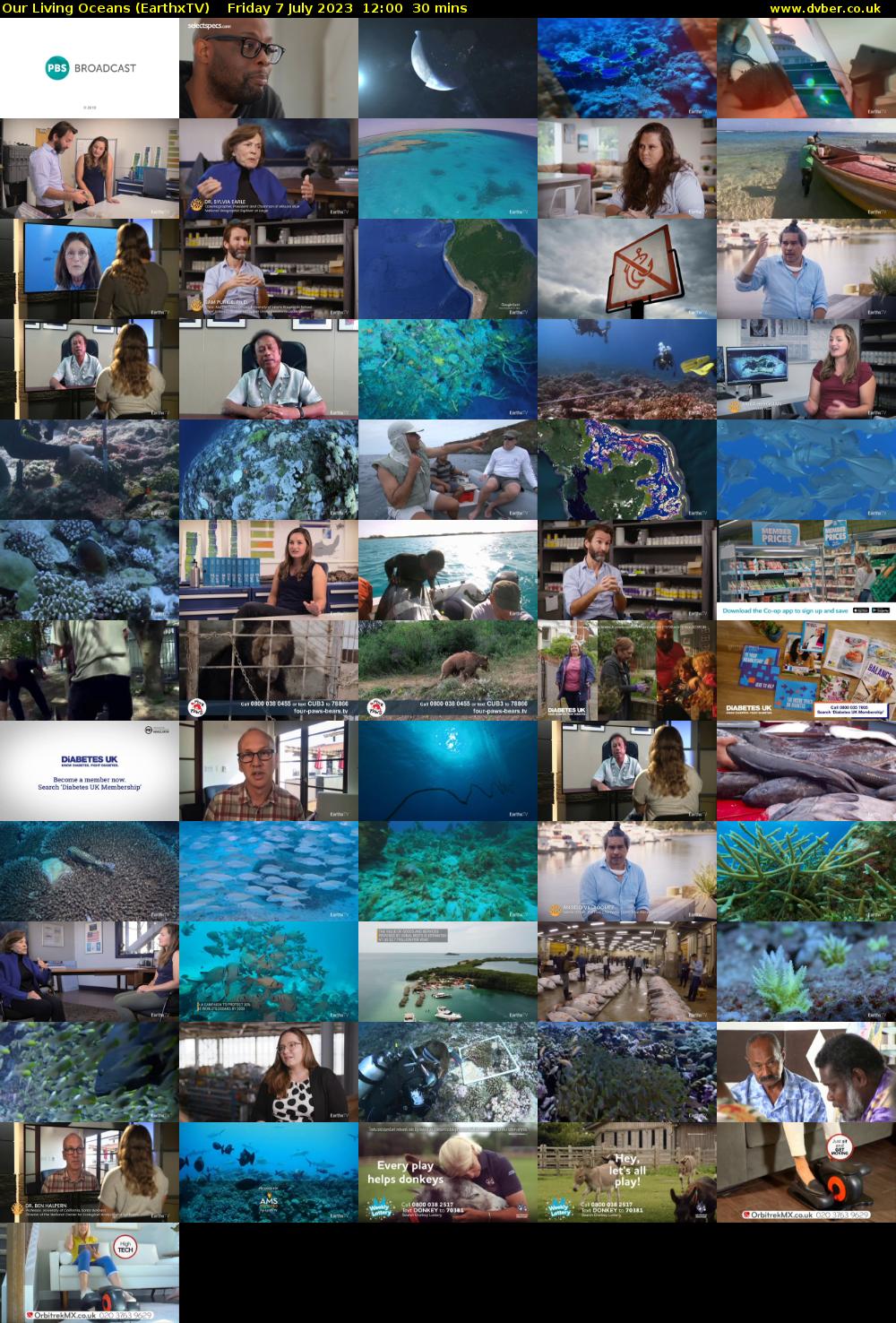 Our Living Oceans (EarthxTV) Friday 7 July 2023 12:00 - 12:30