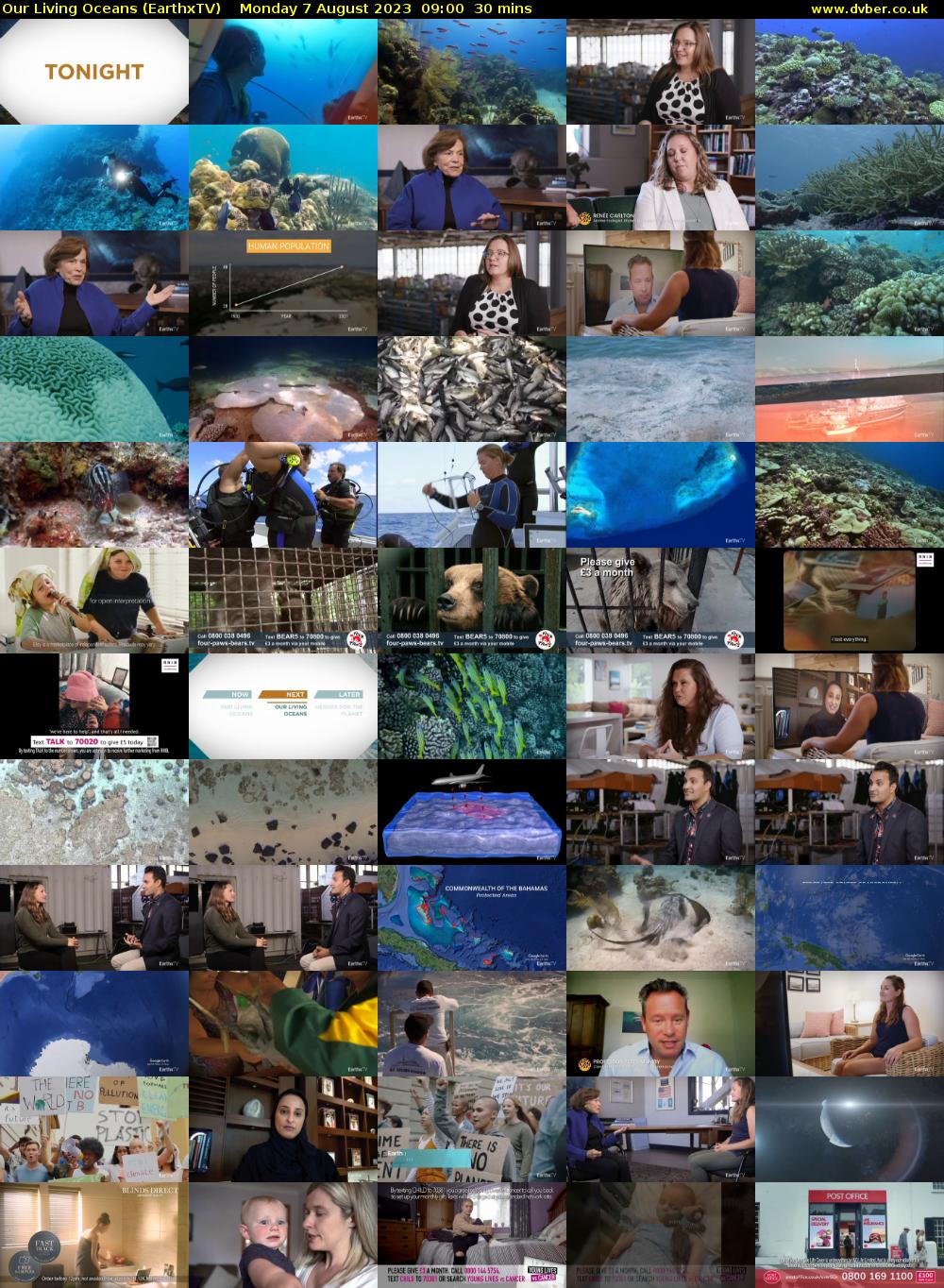 Our Living Oceans (EarthxTV) Monday 7 August 2023 09:00 - 09:30