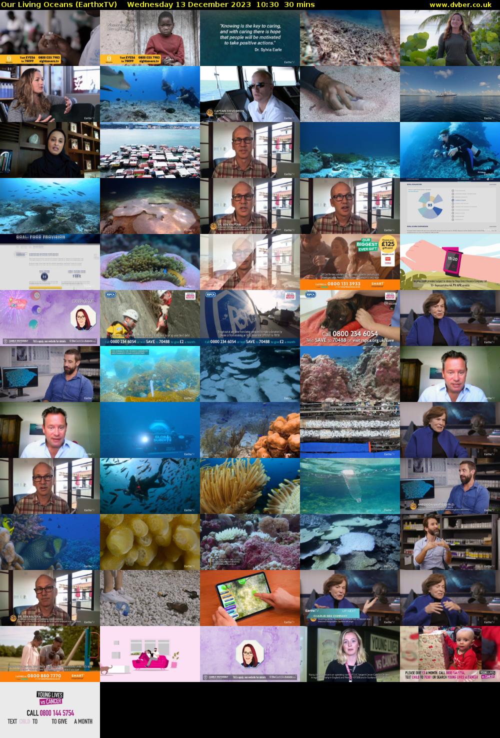 Our Living Oceans (EarthxTV) Wednesday 13 December 2023 10:30 - 11:00