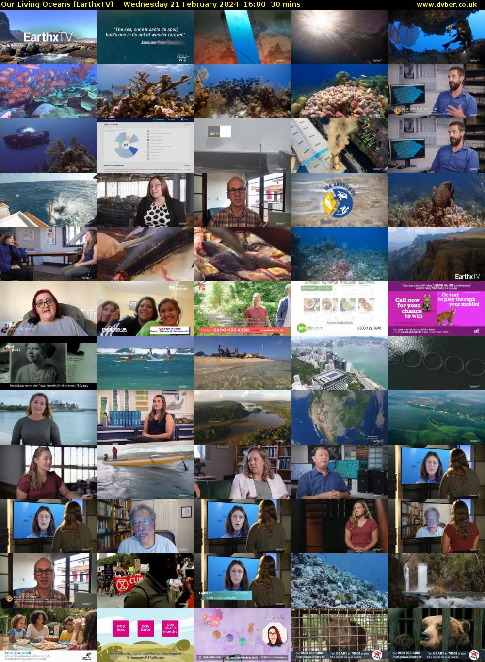 Our Living Oceans (EarthxTV) Wednesday 21 February 2024 16:00 - 16:30