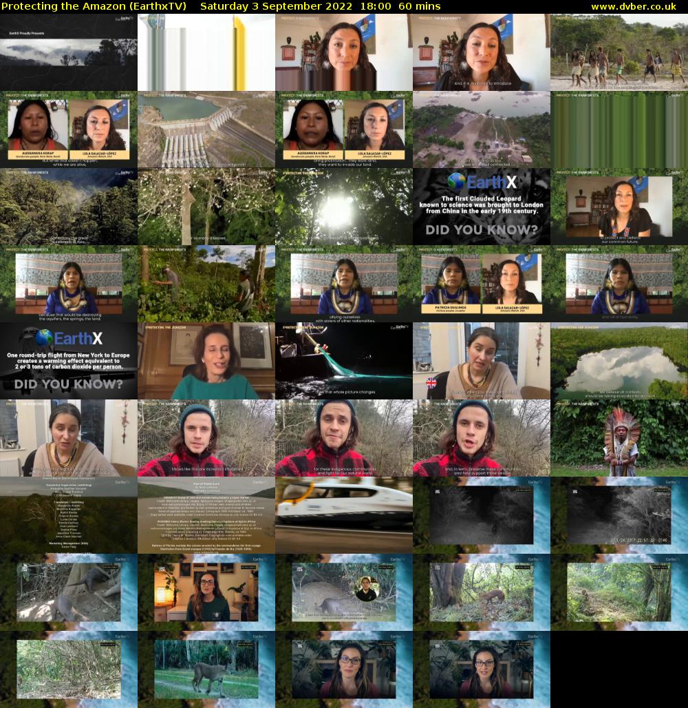 Protecting the Amazon (EarthxTV) Saturday 3 September 2022 18:00 - 19:00