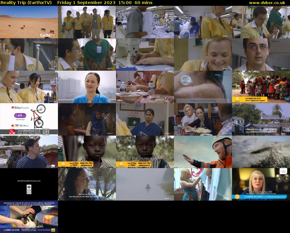 Reality Trip (EarthxTV) Friday 1 September 2023 15:00 - 16:00