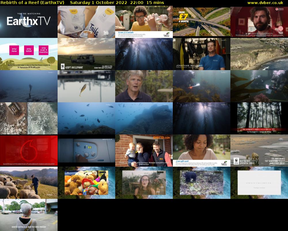 Rebirth of a Reef (EarthxTV) Saturday 1 October 2022 22:00 - 22:15