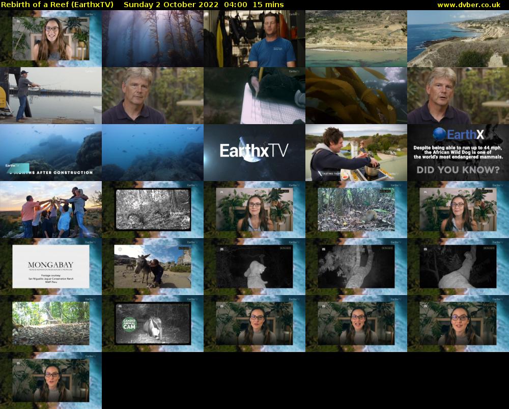Rebirth of a Reef (EarthxTV) Sunday 2 October 2022 04:00 - 04:15