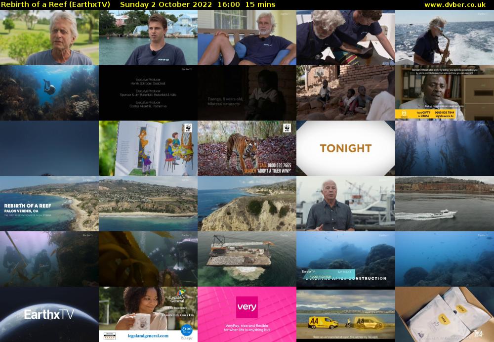 Rebirth of a Reef (EarthxTV) Sunday 2 October 2022 16:00 - 16:15