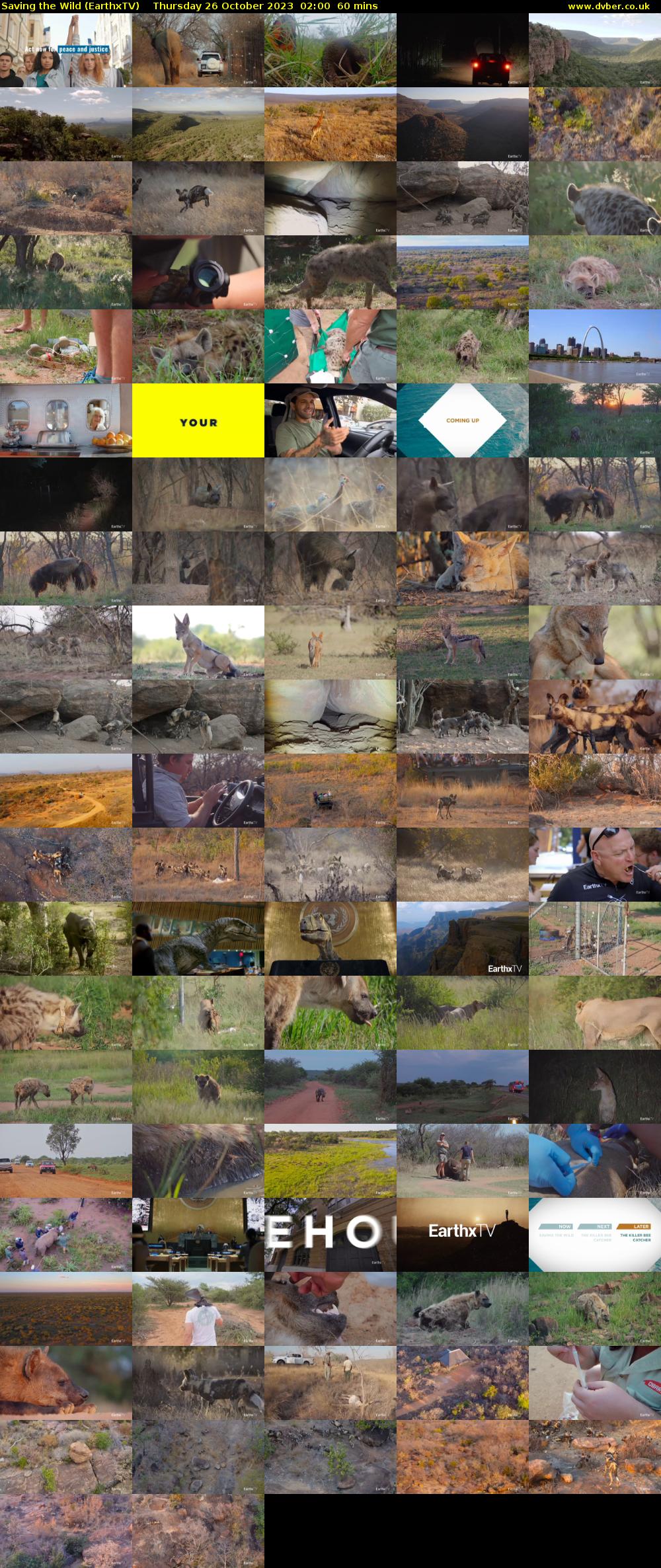 Saving the Wild (EarthxTV) Thursday 26 October 2023 02:00 - 03:00