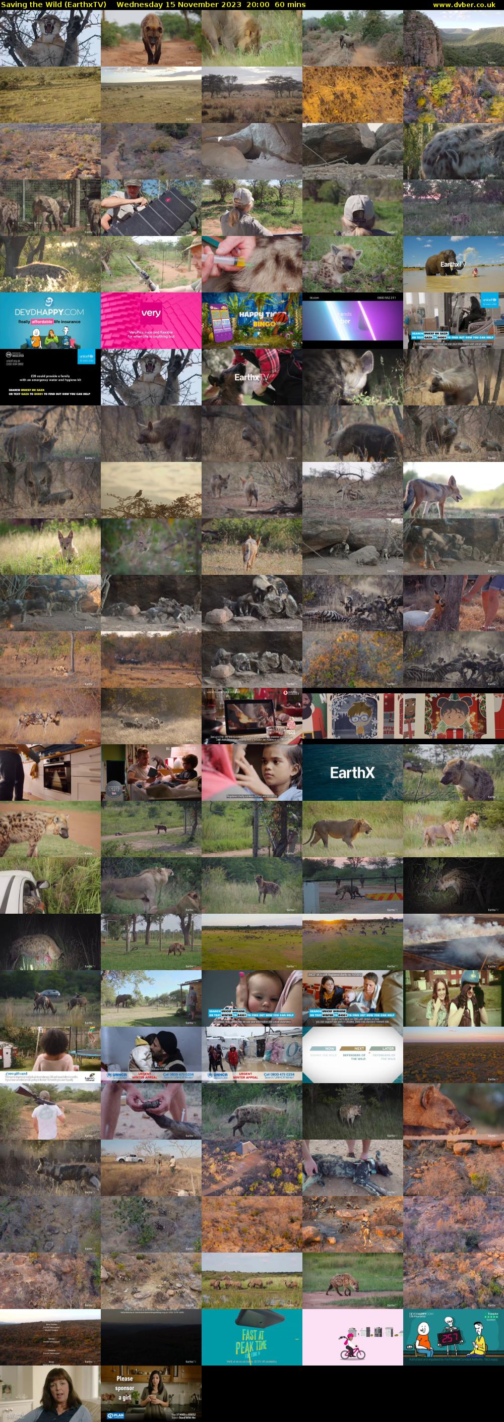 Saving the Wild (EarthxTV) Wednesday 15 November 2023 20:00 - 21:00