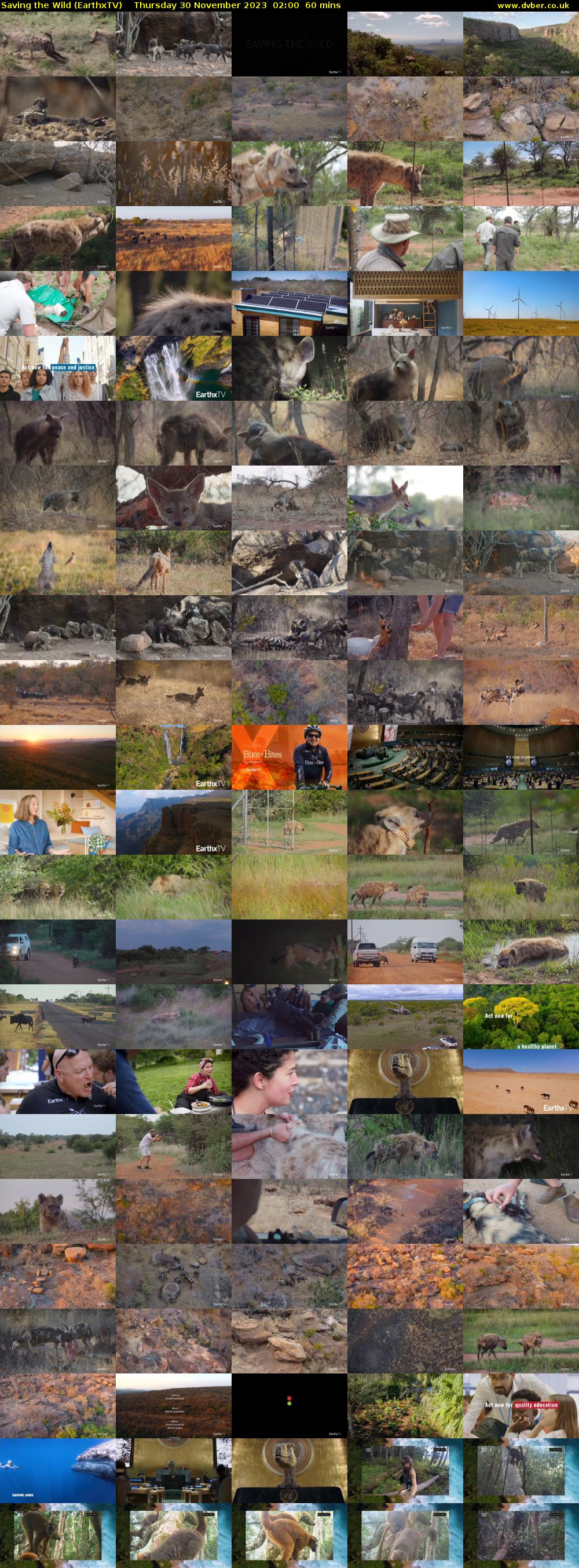 Saving the Wild (EarthxTV) Thursday 30 November 2023 02:00 - 03:00