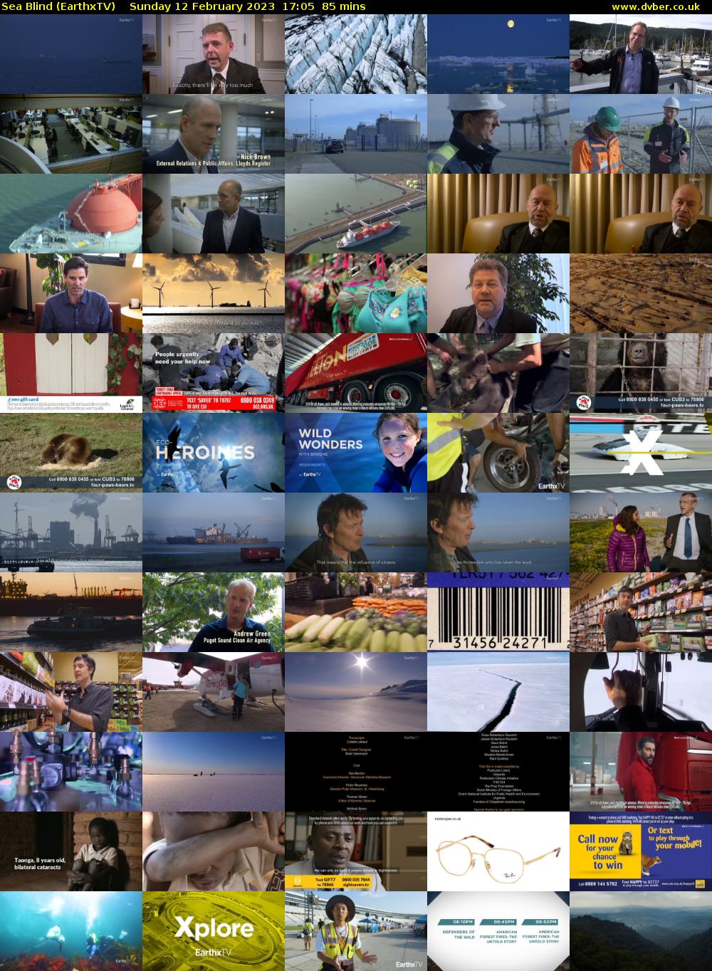 Sea Blind (EarthxTV) Sunday 12 February 2023 17:05 - 18:30
