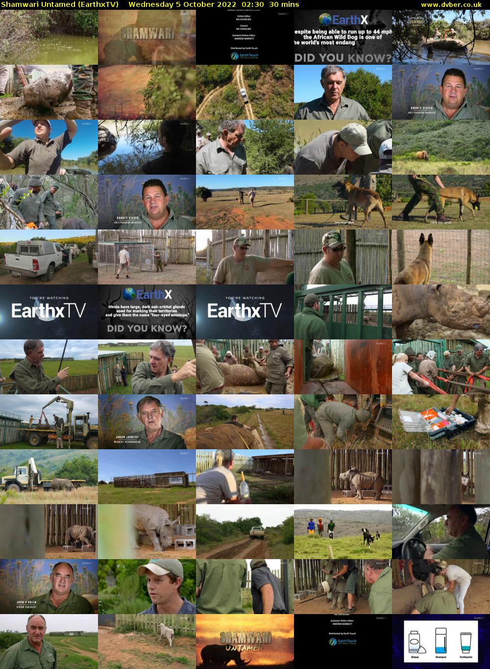 Shamwari Untamed (EarthxTV) Wednesday 5 October 2022 02:30 - 03:00