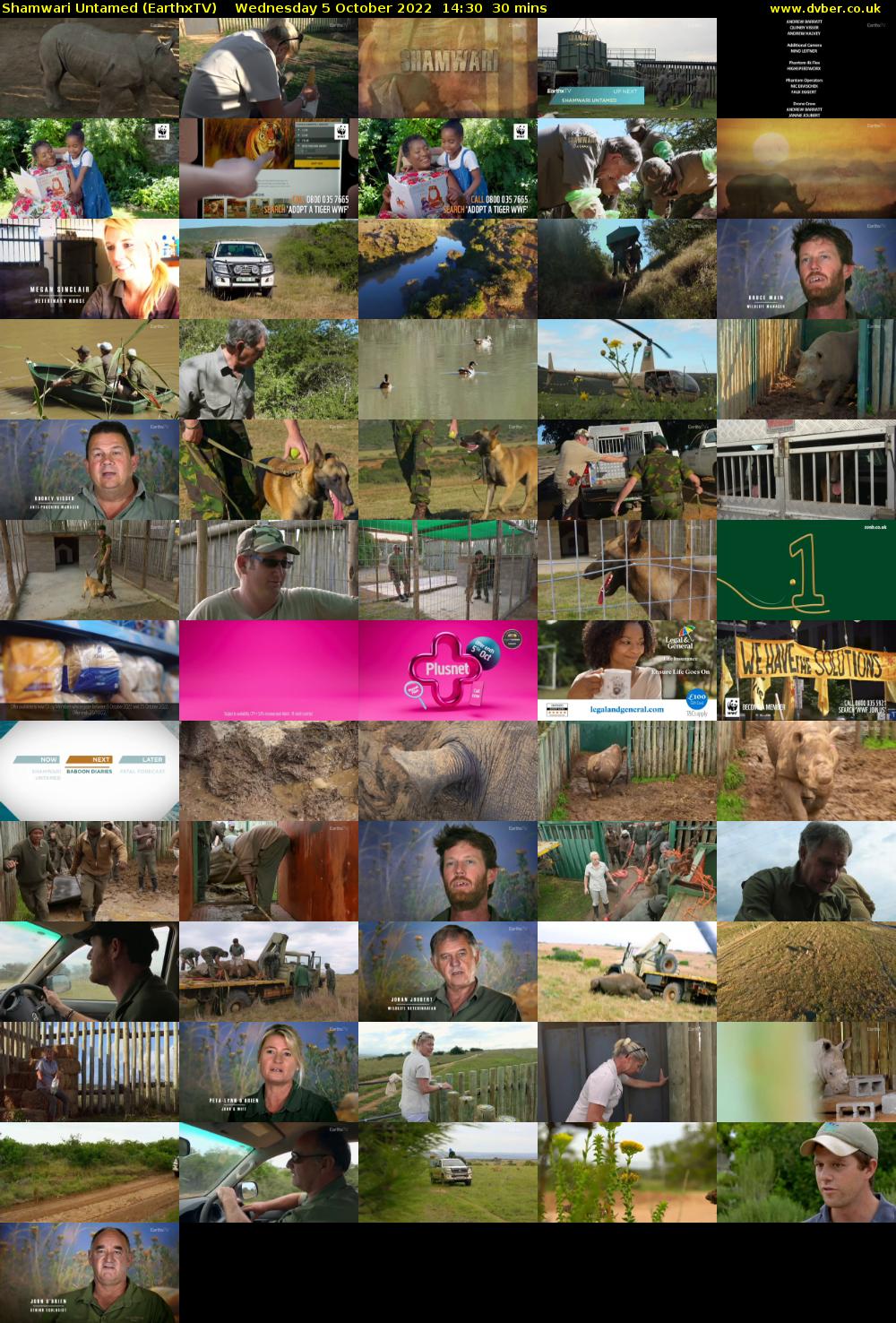 Shamwari Untamed (EarthxTV) Wednesday 5 October 2022 14:30 - 15:00