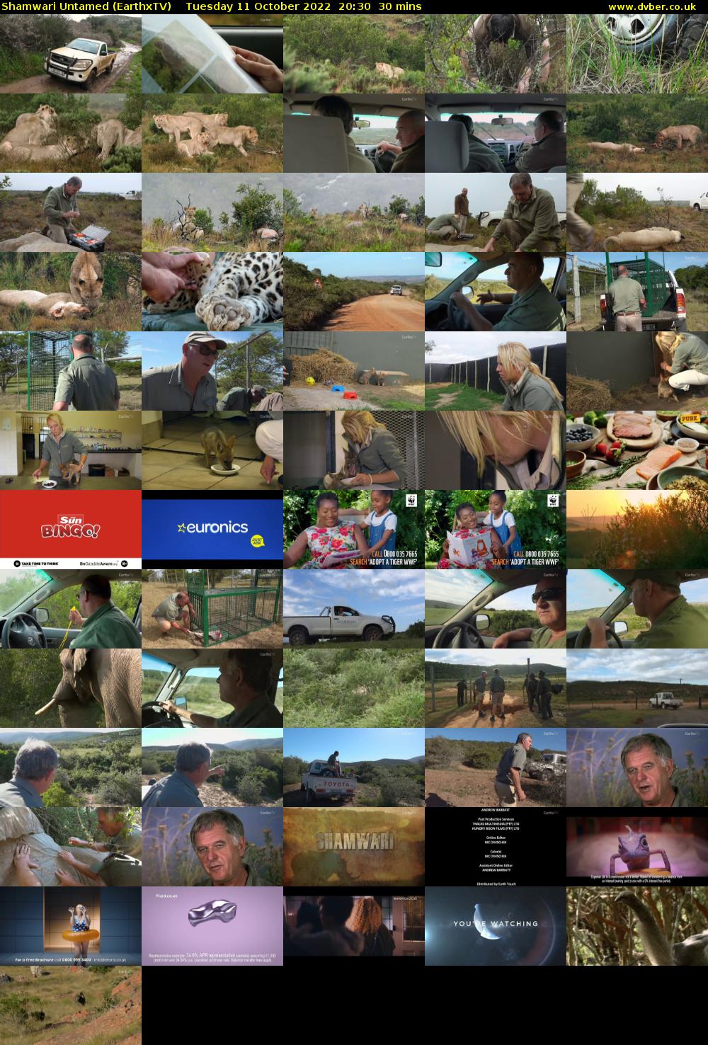Shamwari Untamed (EarthxTV) Tuesday 11 October 2022 20:30 - 21:00