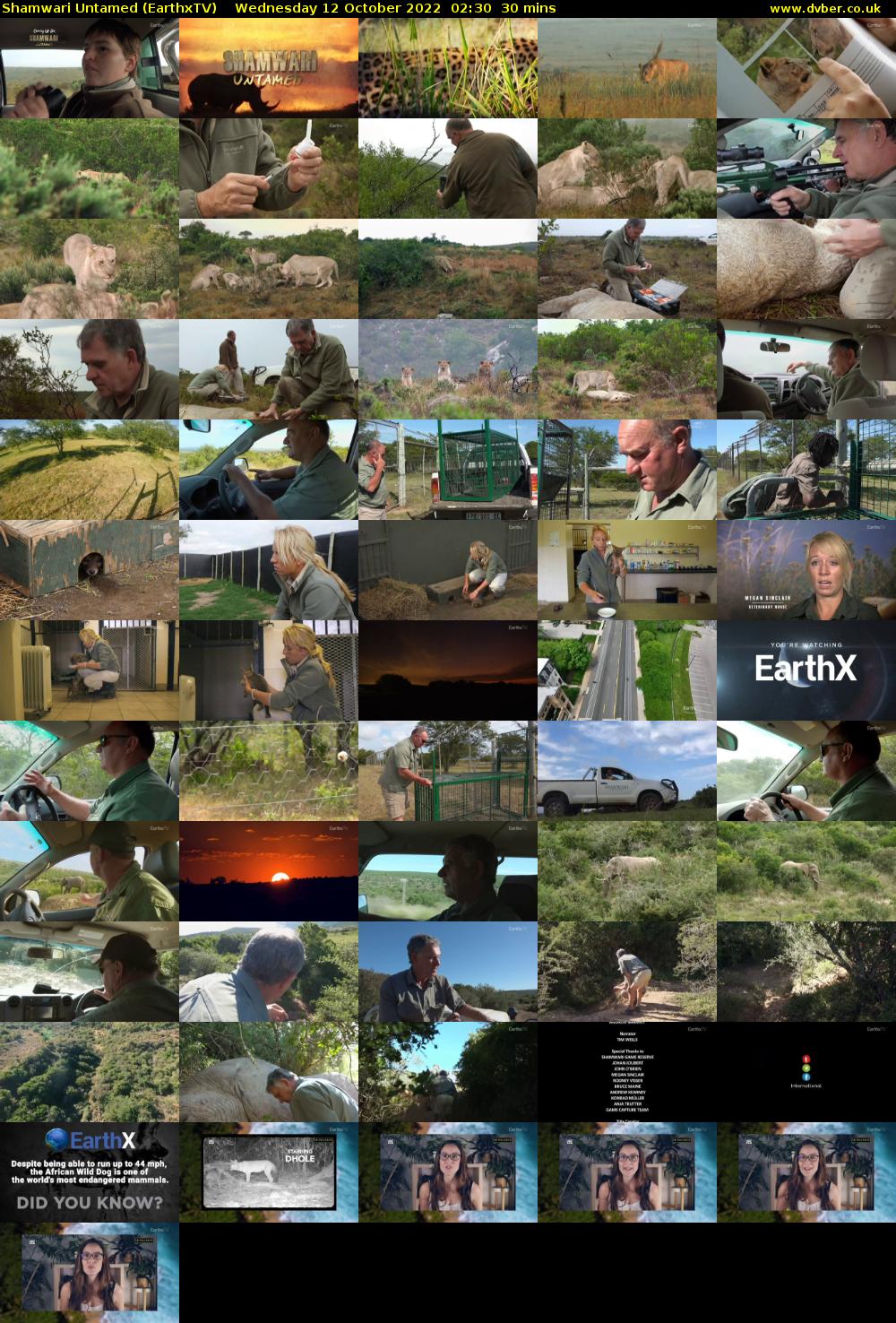 Shamwari Untamed (EarthxTV) Wednesday 12 October 2022 02:30 - 03:00