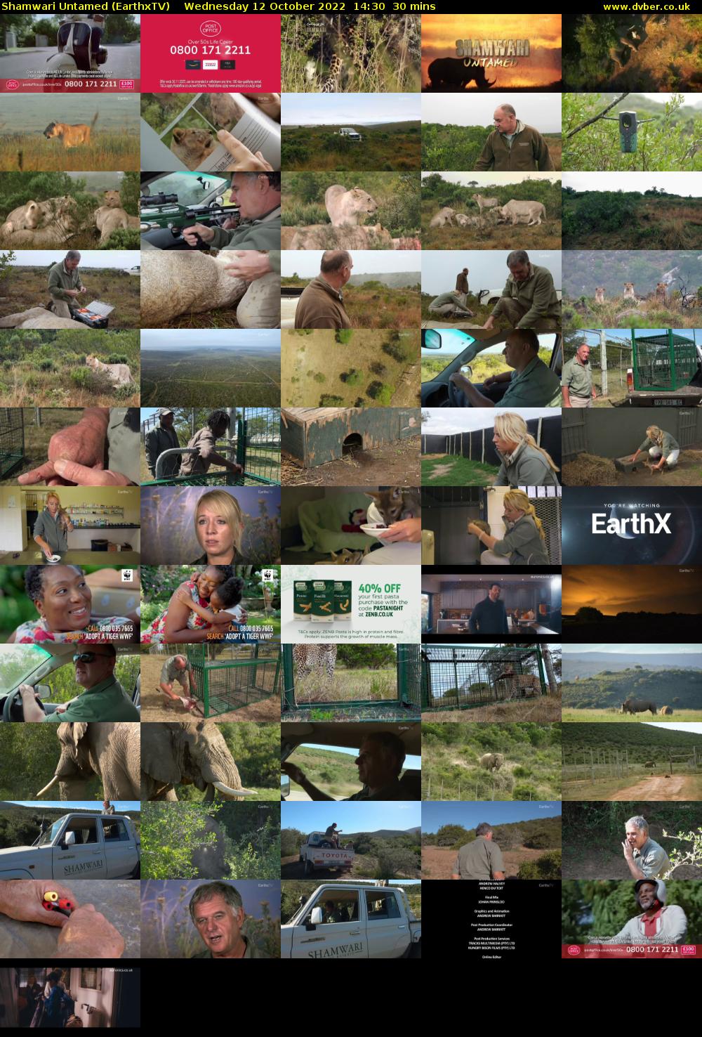 Shamwari Untamed (EarthxTV) Wednesday 12 October 2022 14:30 - 15:00