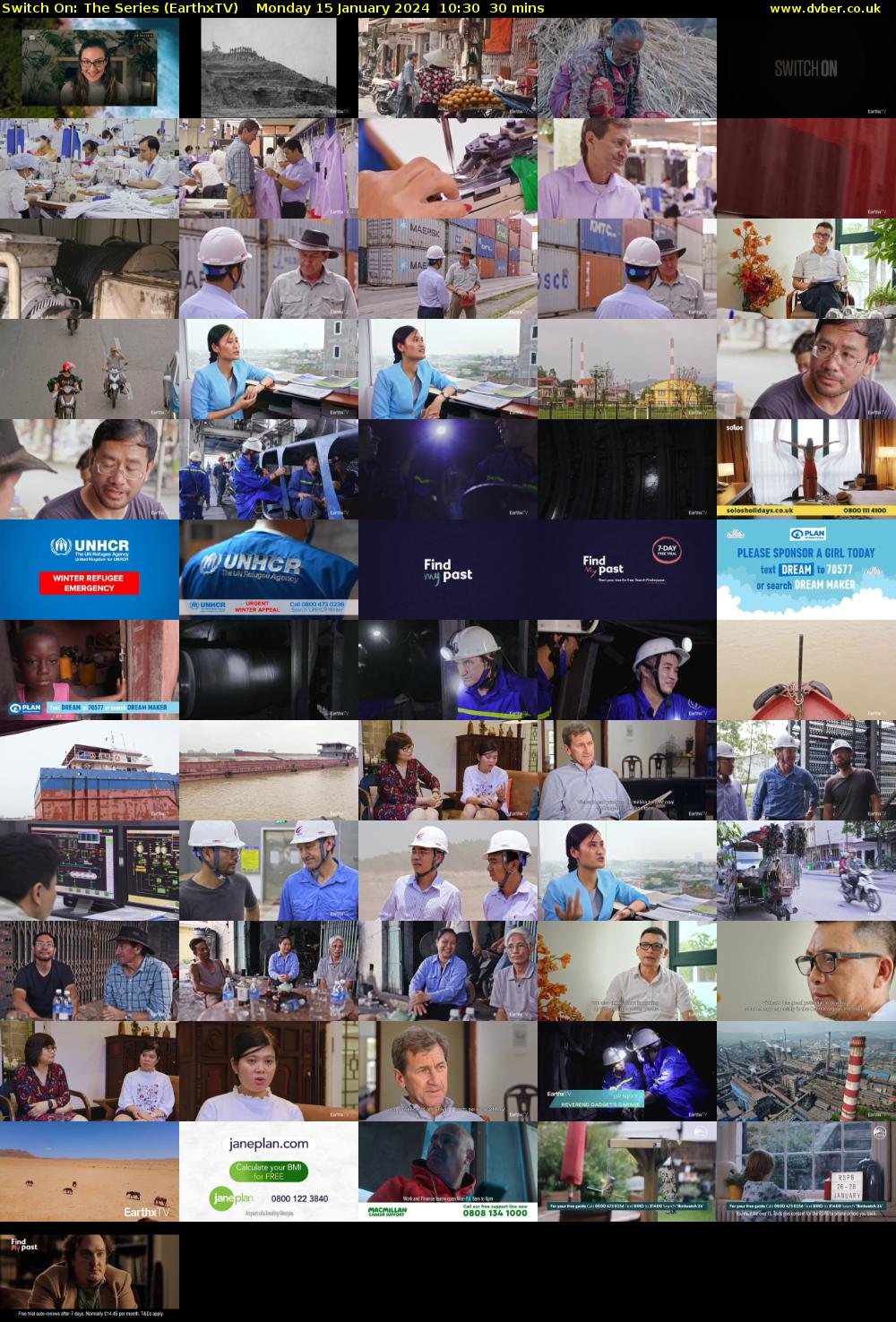 Switch On: The Series (EarthxTV) Monday 15 January 2024 10:30 - 11:00
