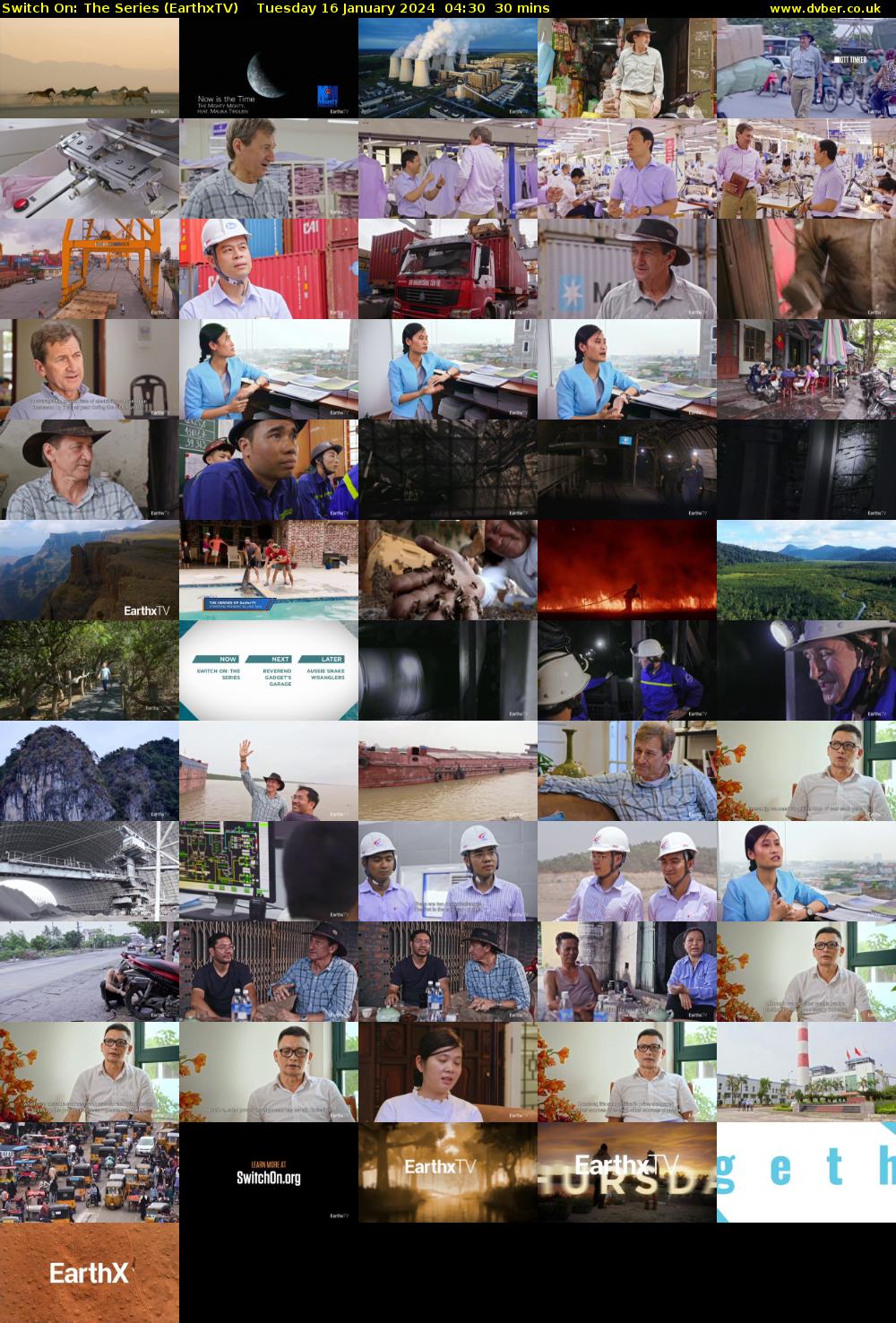 Switch On: The Series (EarthxTV) Tuesday 16 January 2024 04:30 - 05:00