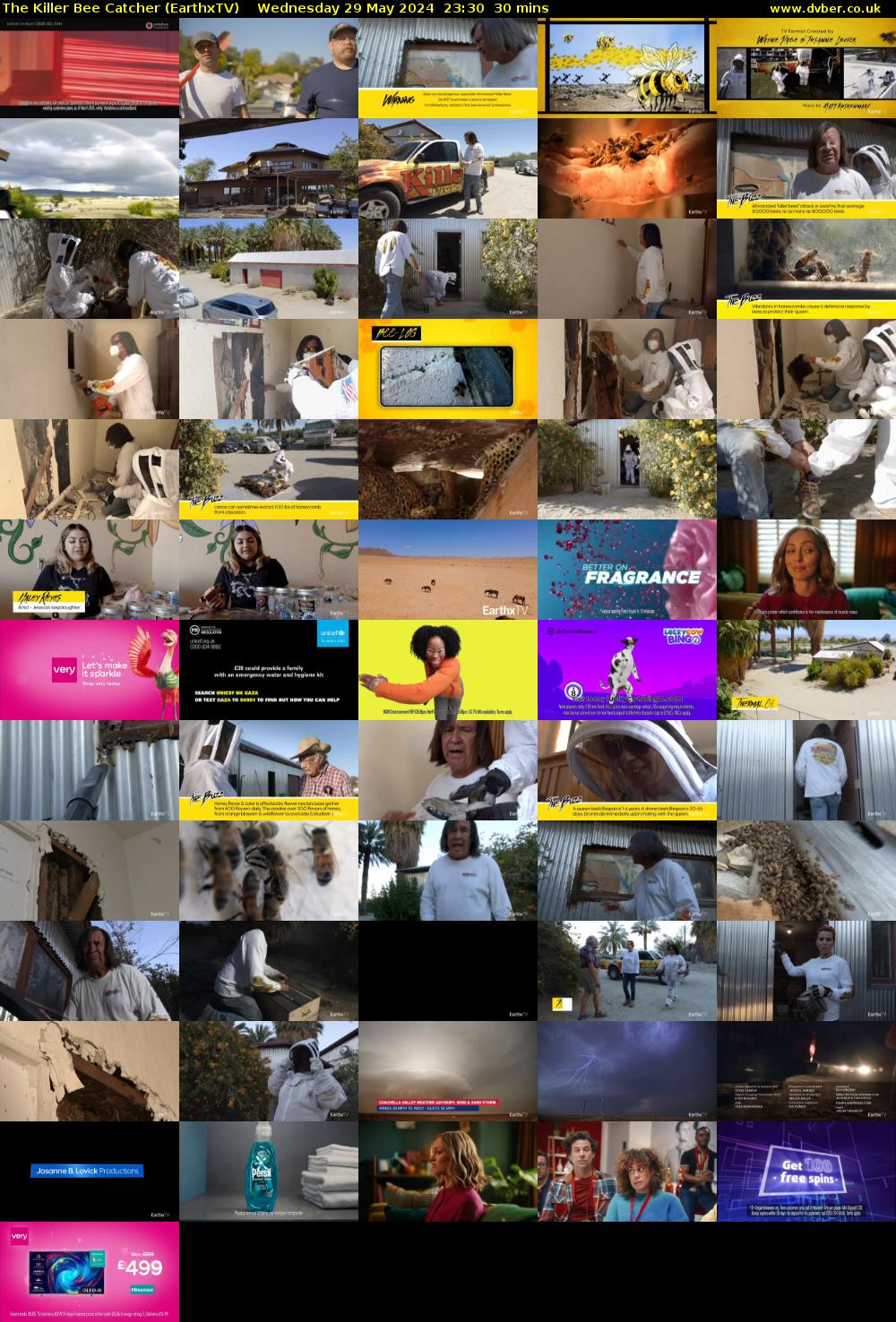 The Killer Bee Catcher (EarthxTV) Wednesday 29 May 2024 23:30 - 00:00