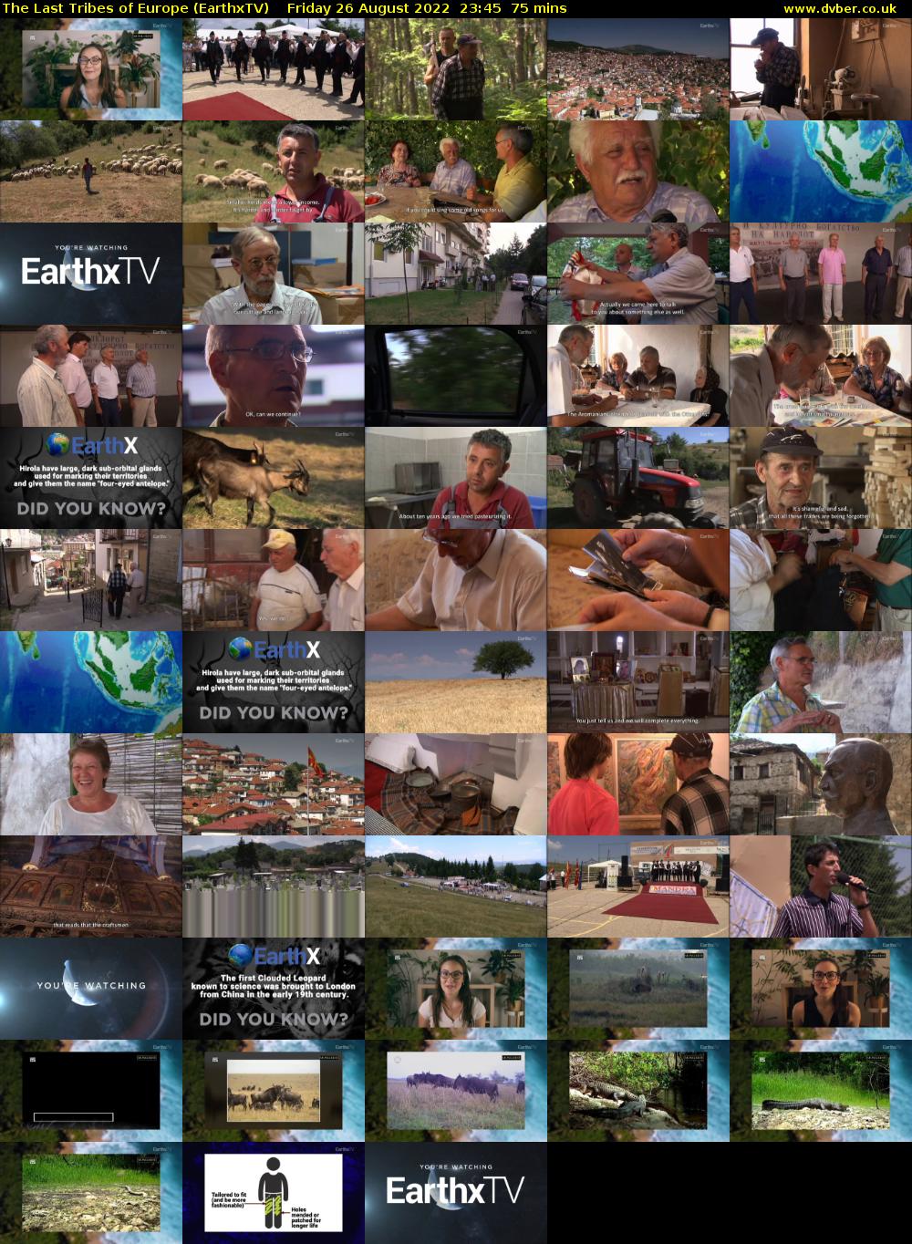 The Last Tribes of Europe (EarthxTV) Friday 26 August 2022 23:45 - 01:00