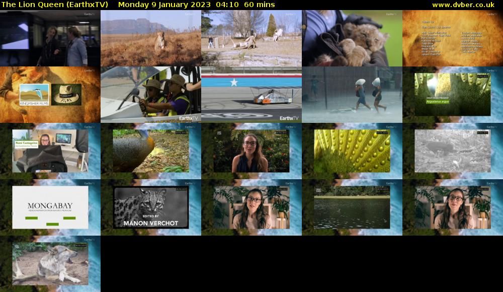 The Lion Queen (EarthxTV) Monday 9 January 2023 04:10 - 05:10