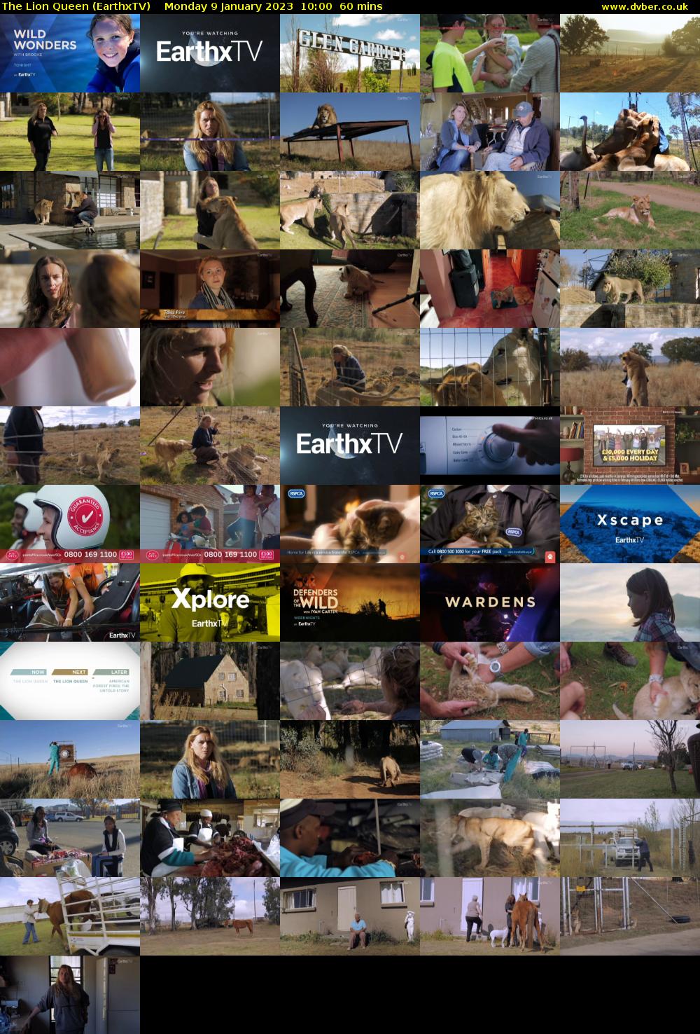 The Lion Queen (EarthxTV) Monday 9 January 2023 10:00 - 11:00