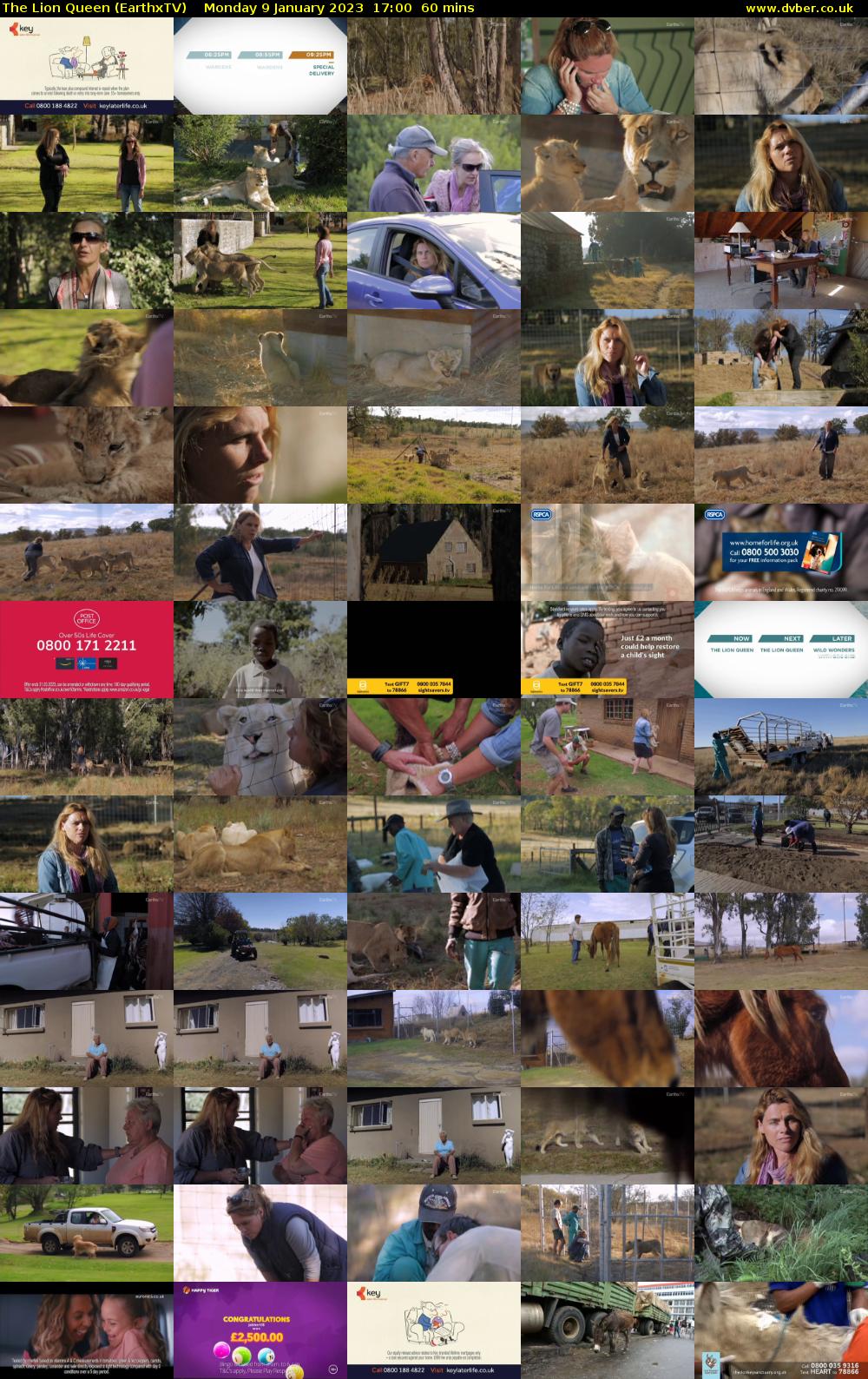 The Lion Queen (EarthxTV) Monday 9 January 2023 17:00 - 18:00