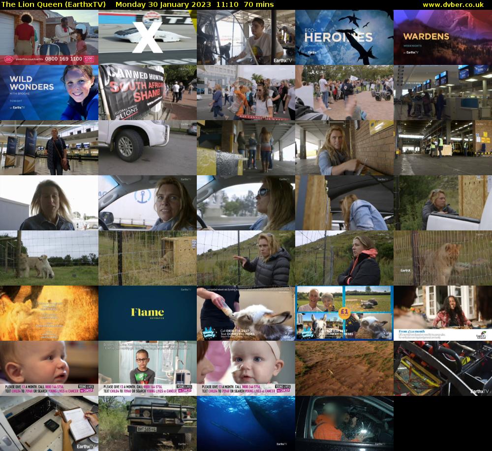The Lion Queen (EarthxTV) Monday 30 January 2023 11:10 - 12:20