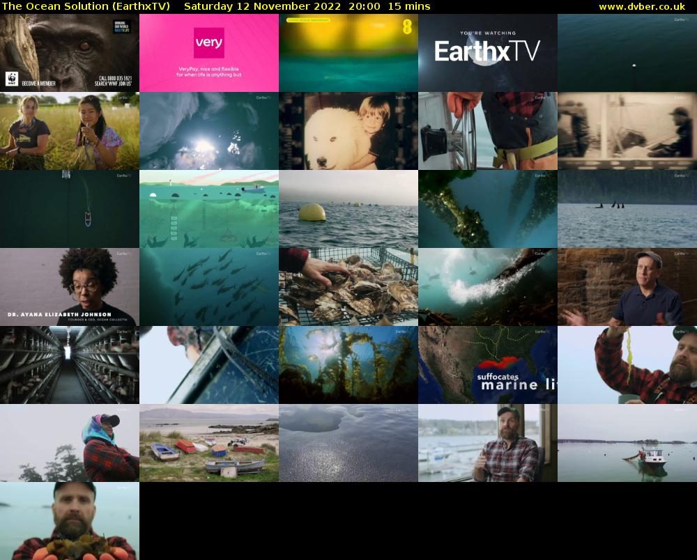 The Ocean Solution (EarthxTV) Saturday 12 November 2022 20:00 - 20:15