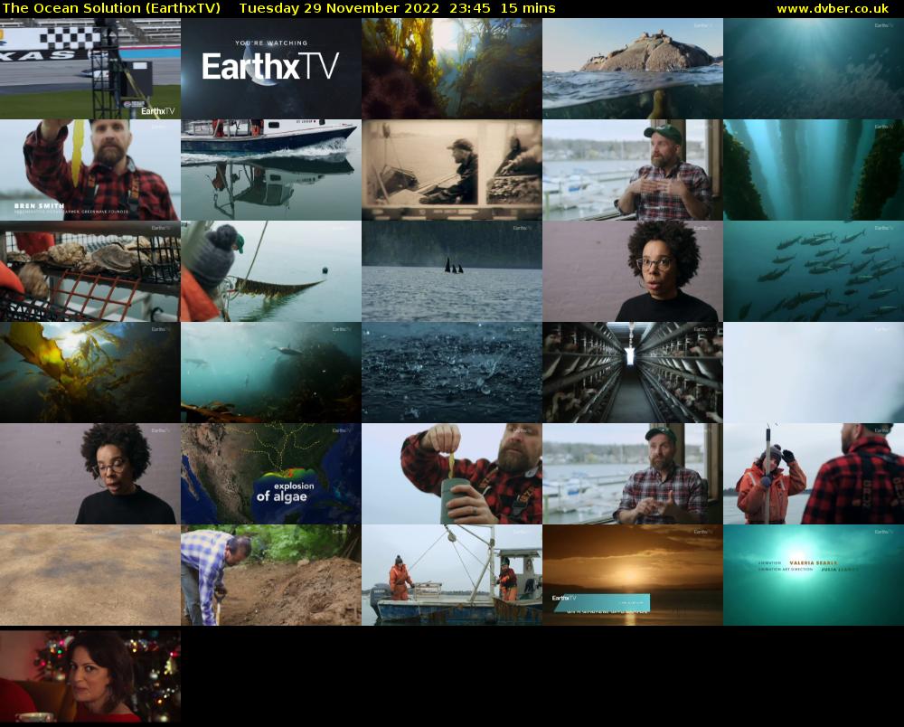 The Ocean Solution (EarthxTV) Tuesday 29 November 2022 23:45 - 00:00