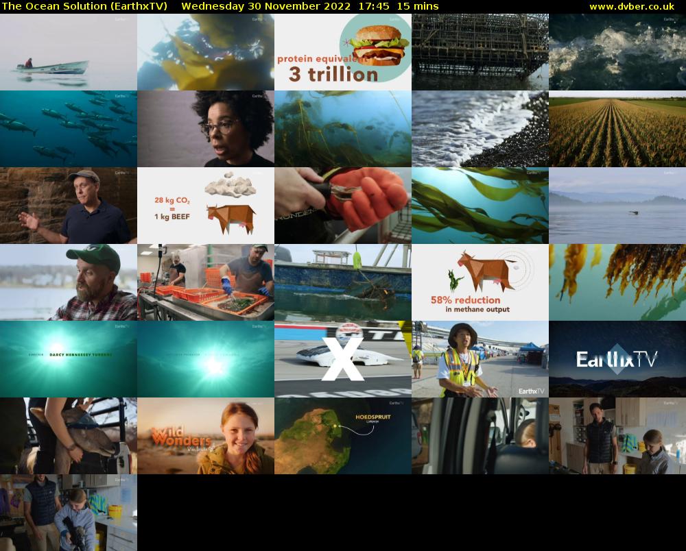 The Ocean Solution (EarthxTV) Wednesday 30 November 2022 17:45 - 18:00