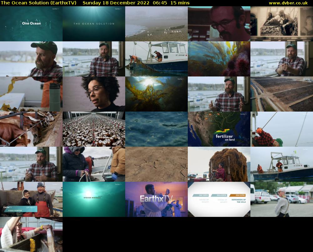 The Ocean Solution (EarthxTV) Sunday 18 December 2022 06:45 - 07:00