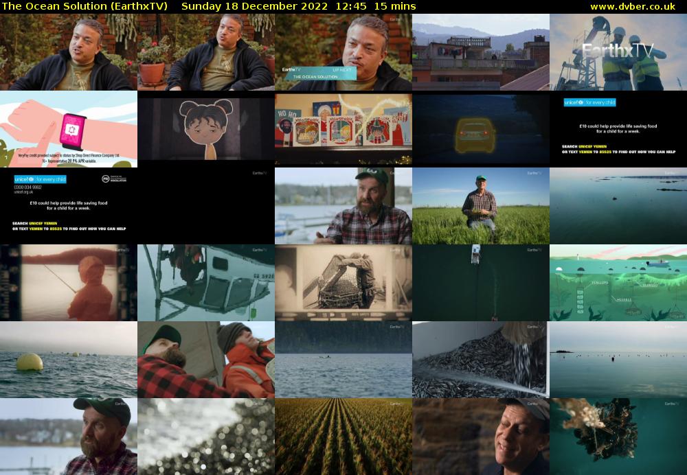 The Ocean Solution (EarthxTV) Sunday 18 December 2022 12:45 - 13:00