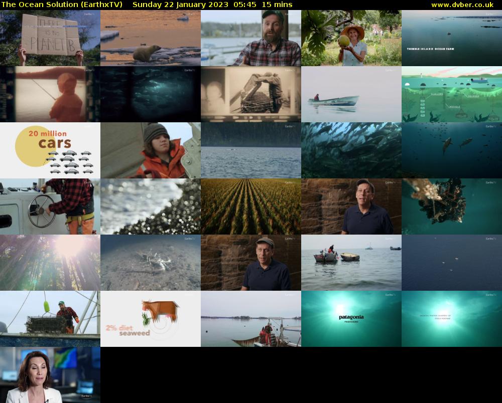 The Ocean Solution (EarthxTV) Sunday 22 January 2023 05:45 - 06:00