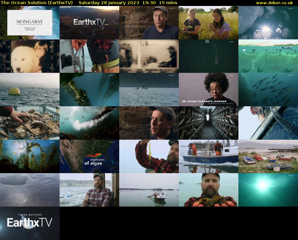 The Ocean Solution (EarthxTV) Saturday 28 January 2023 19:30 - 19:45