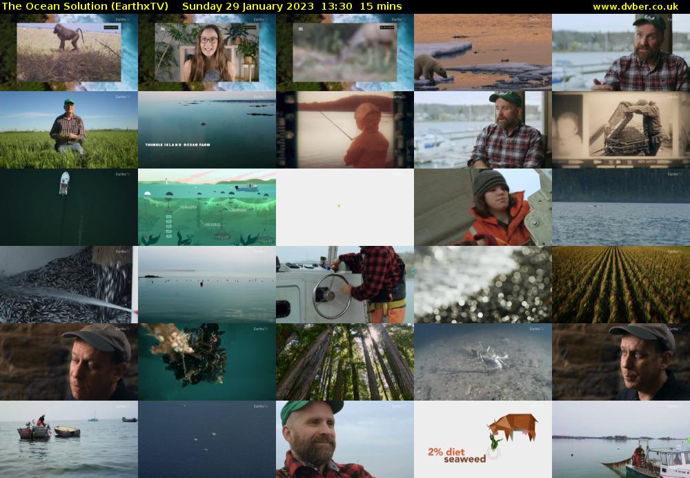 The Ocean Solution (EarthxTV) Sunday 29 January 2023 13:30 - 13:45