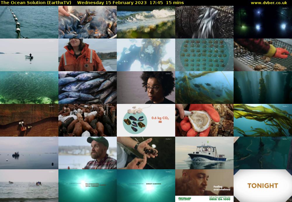 The Ocean Solution (EarthxTV) Wednesday 15 February 2023 17:45 - 18:00