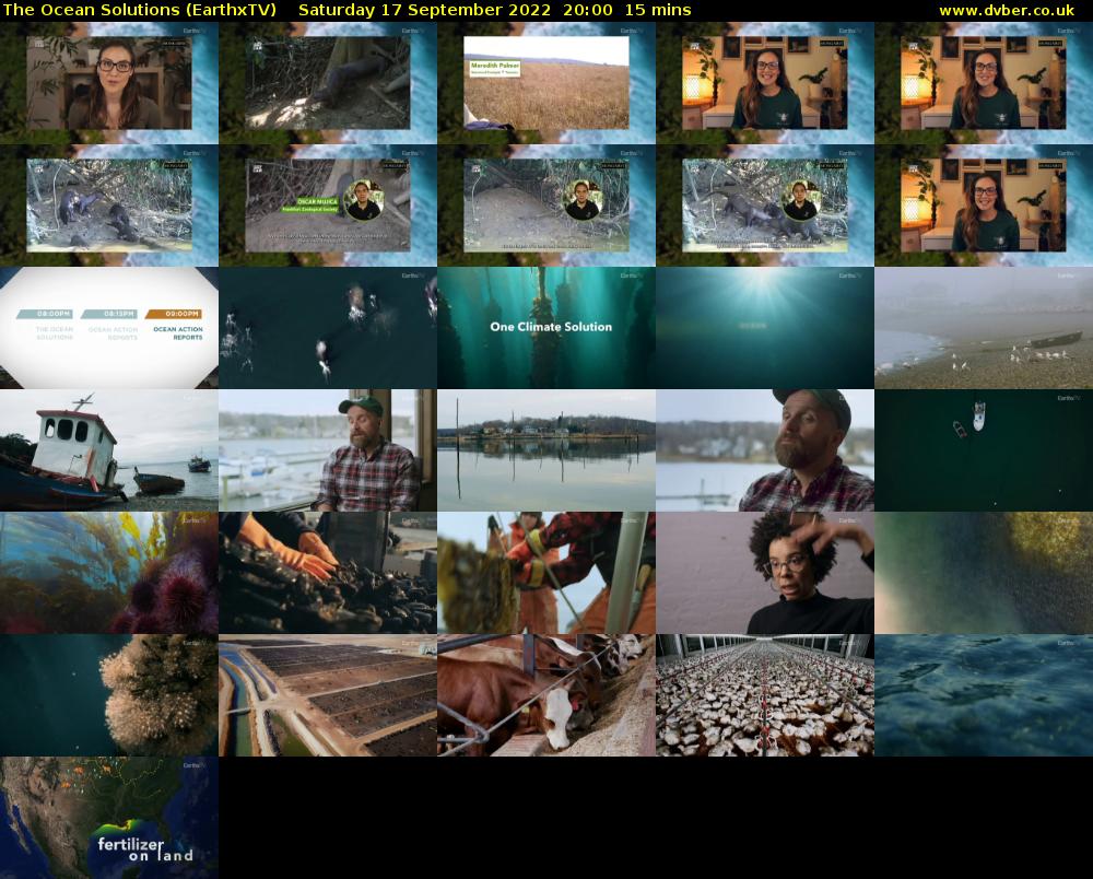 The Ocean Solutions (EarthxTV) Saturday 17 September 2022 20:00 - 20:15