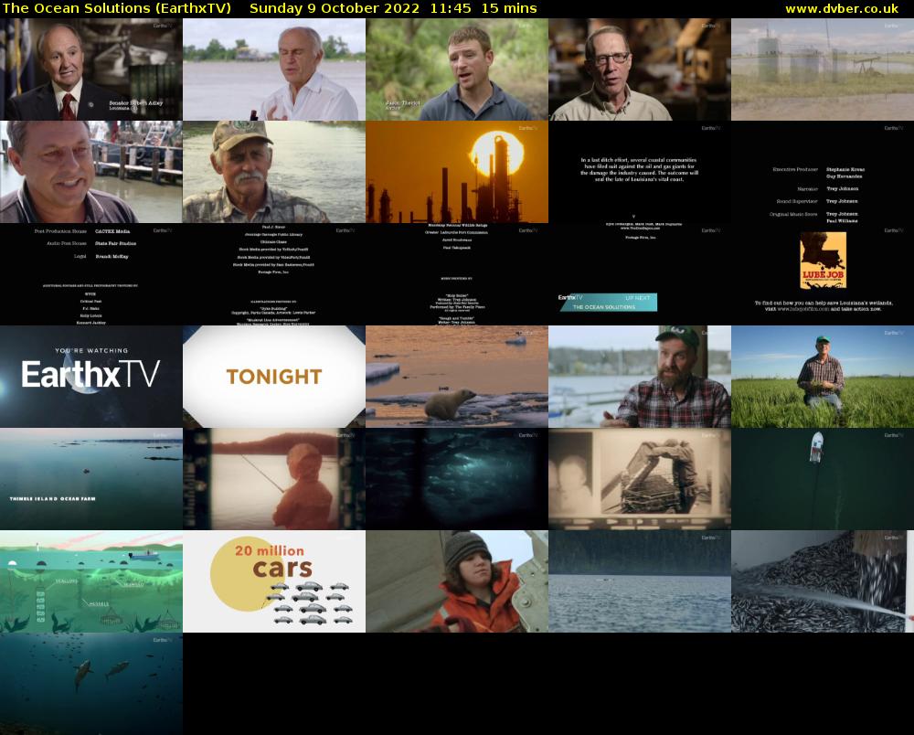The Ocean Solutions (EarthxTV) Sunday 9 October 2022 11:45 - 12:00