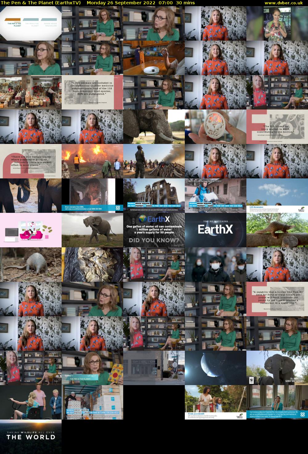 The Pen & The Planet (EarthxTV) Monday 26 September 2022 07:00 - 07:30