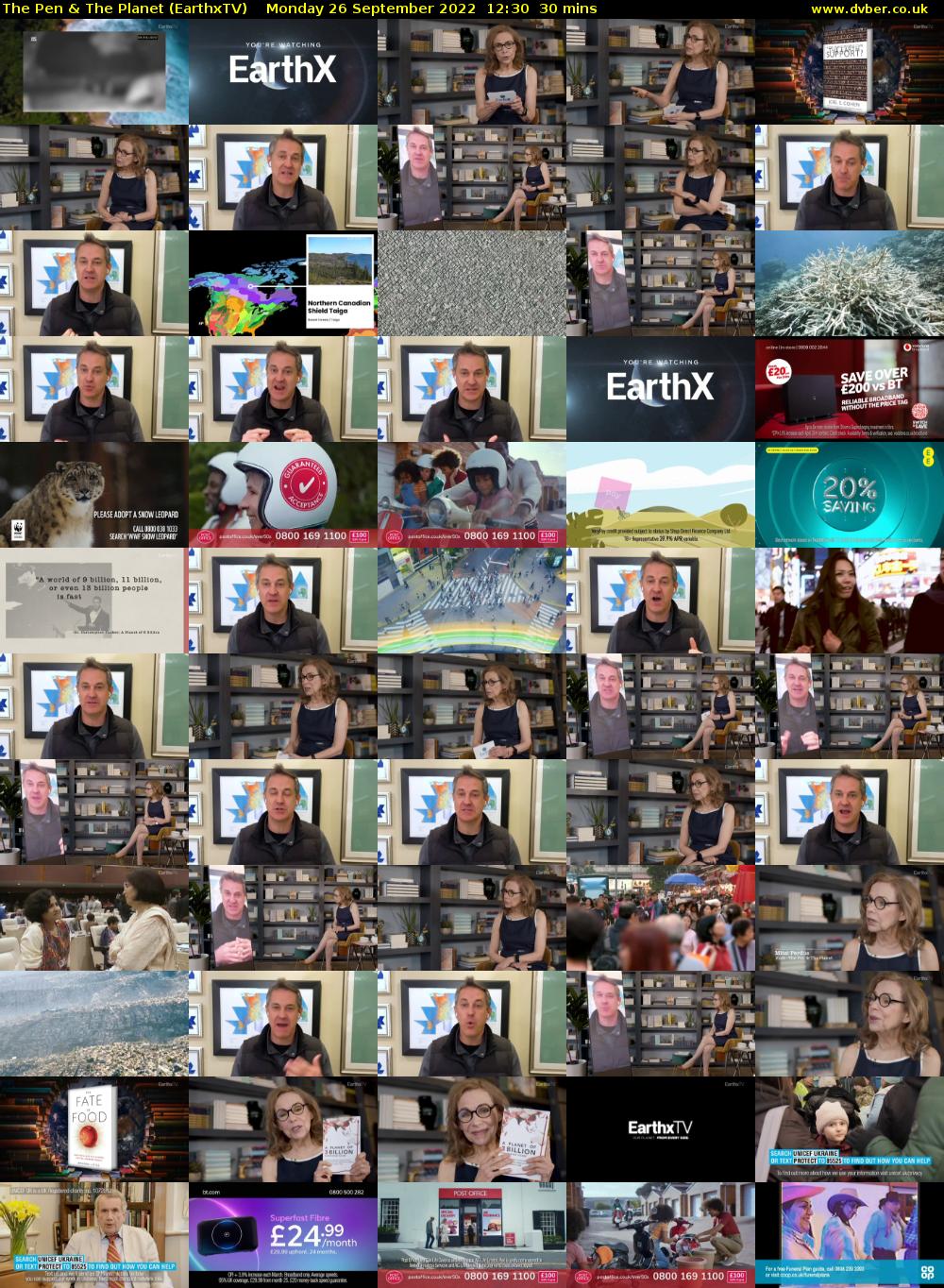 The Pen & The Planet (EarthxTV) Monday 26 September 2022 12:30 - 13:00