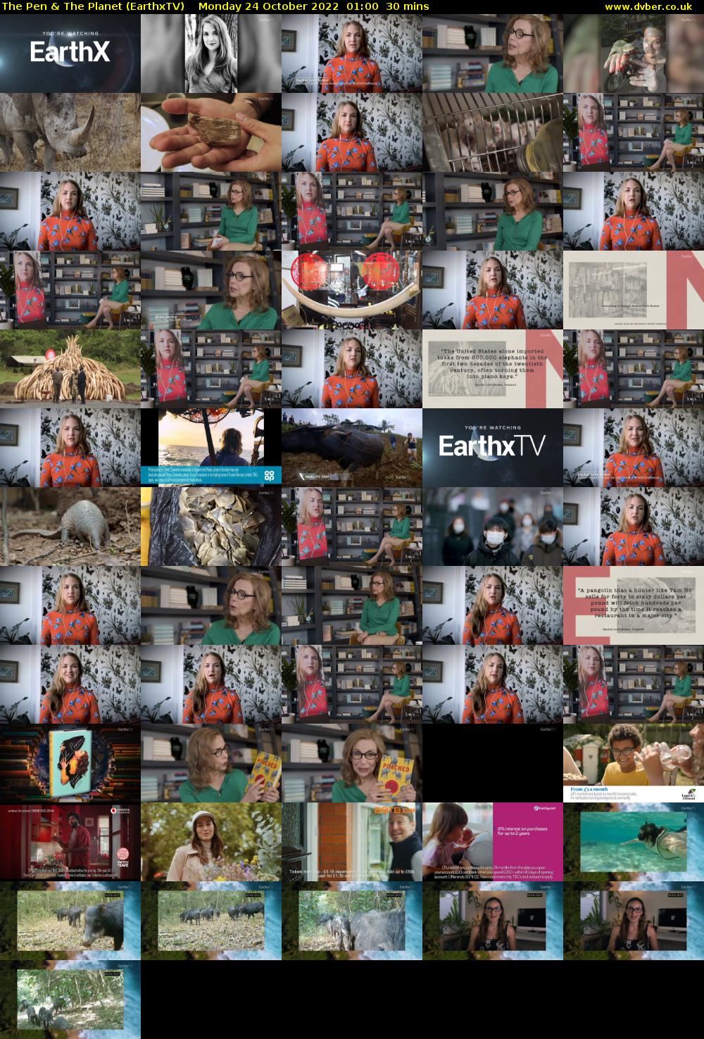 The Pen & The Planet (EarthxTV) Monday 24 October 2022 01:00 - 01:30