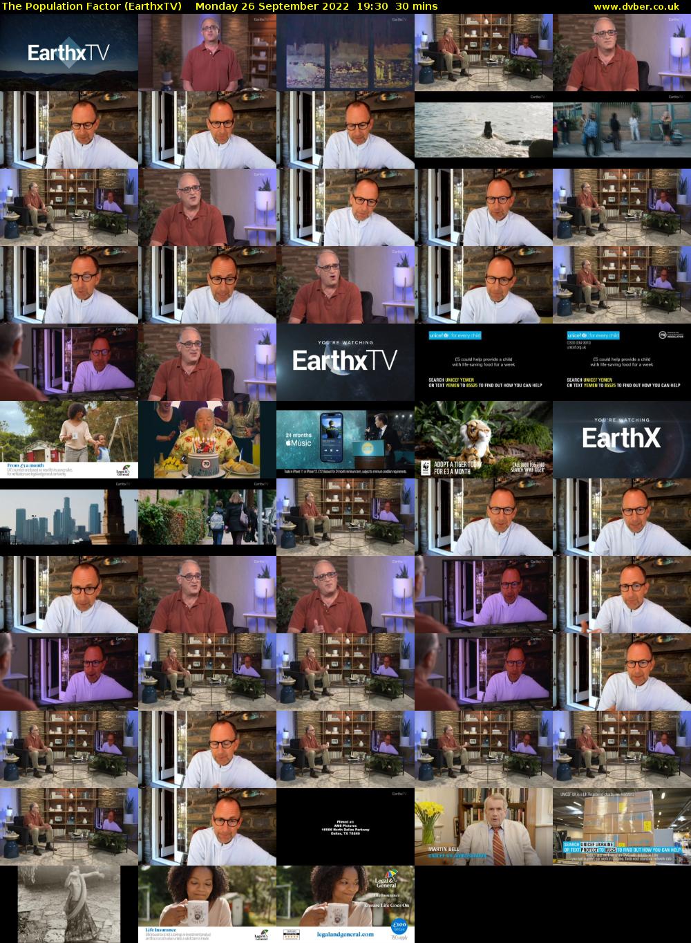 The Population Factor (EarthxTV) Monday 26 September 2022 19:30 - 20:00