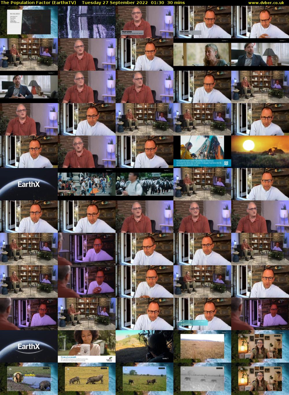 The Population Factor (EarthxTV) Tuesday 27 September 2022 01:30 - 02:00