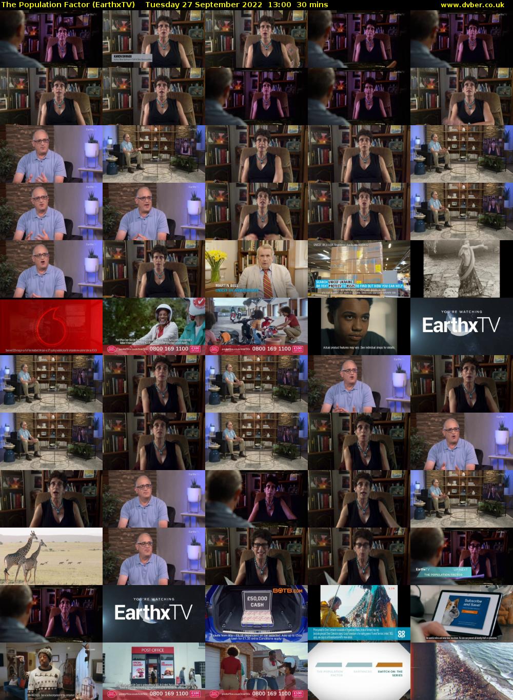 The Population Factor (EarthxTV) Tuesday 27 September 2022 13:00 - 13:30