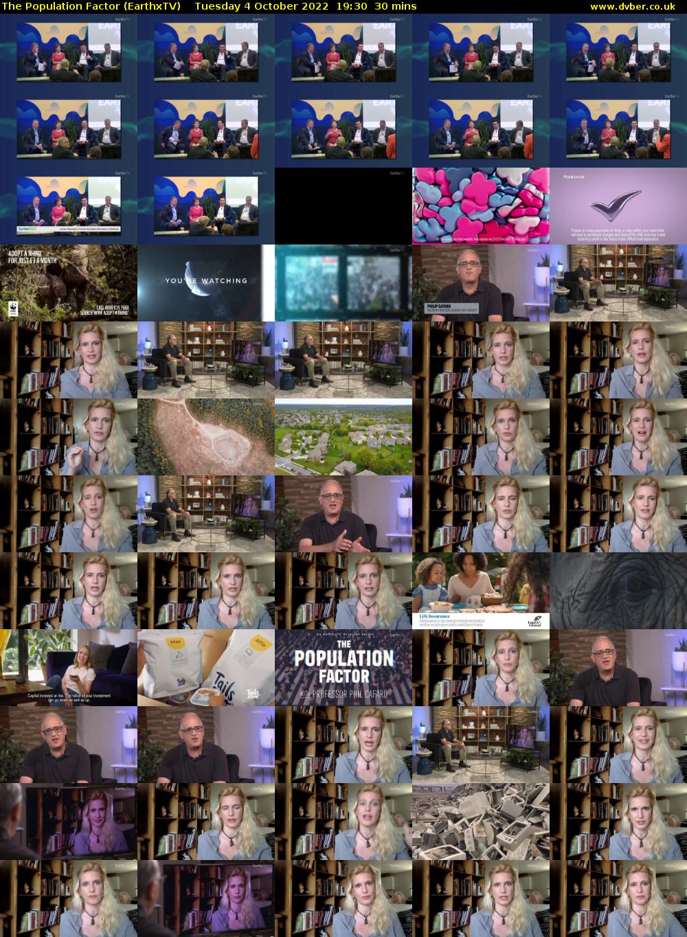 The Population Factor (EarthxTV) Tuesday 4 October 2022 19:30 - 20:00