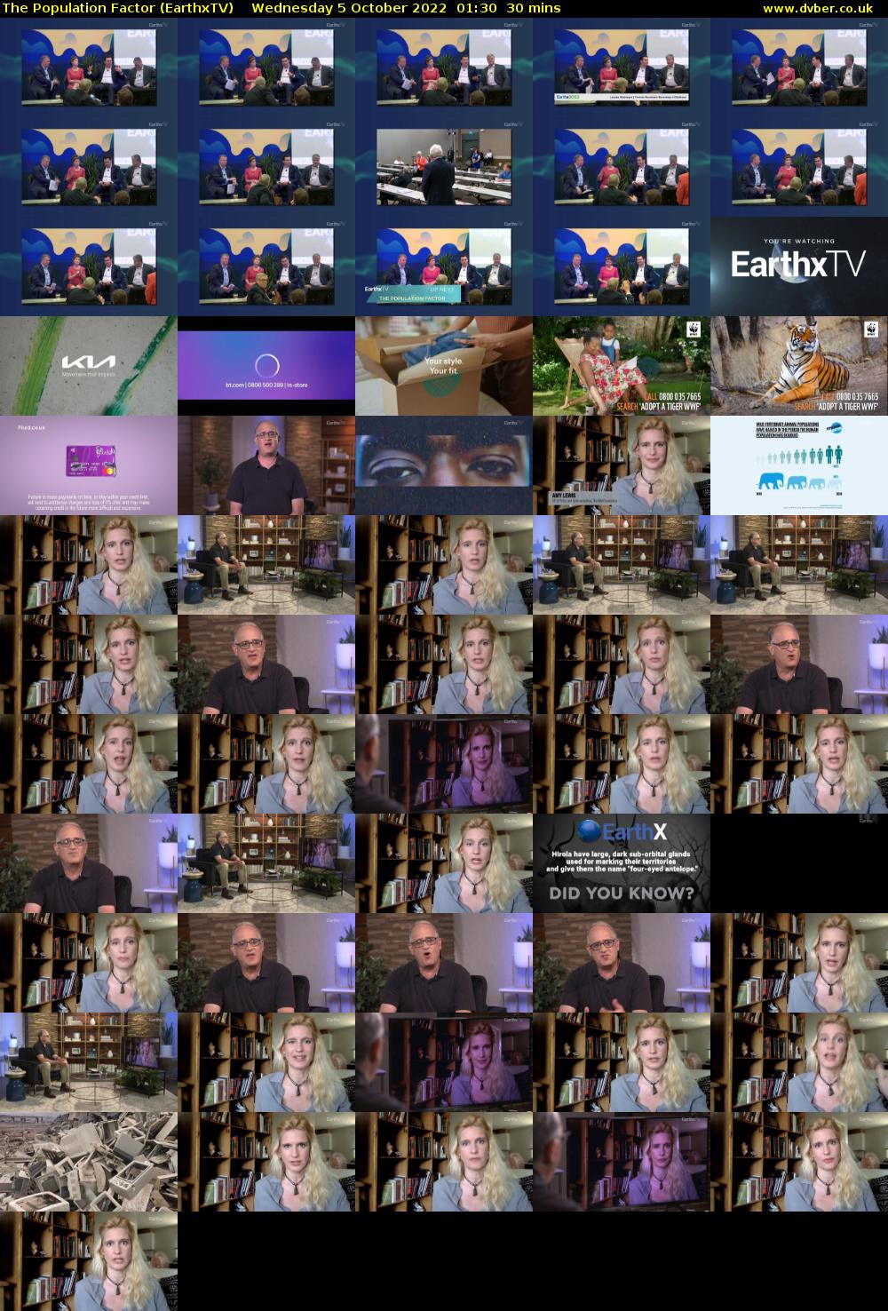 The Population Factor (EarthxTV) Wednesday 5 October 2022 01:30 - 02:00